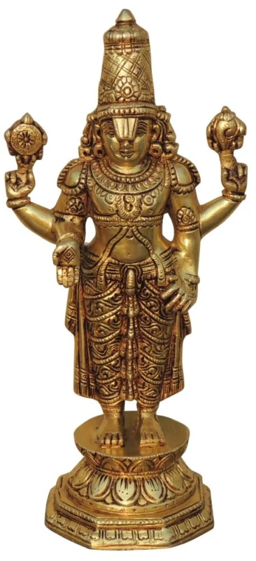 Tirupati Balaji Idol in Brass, Wall Hanging, 11.5 inch – for Pooja Room