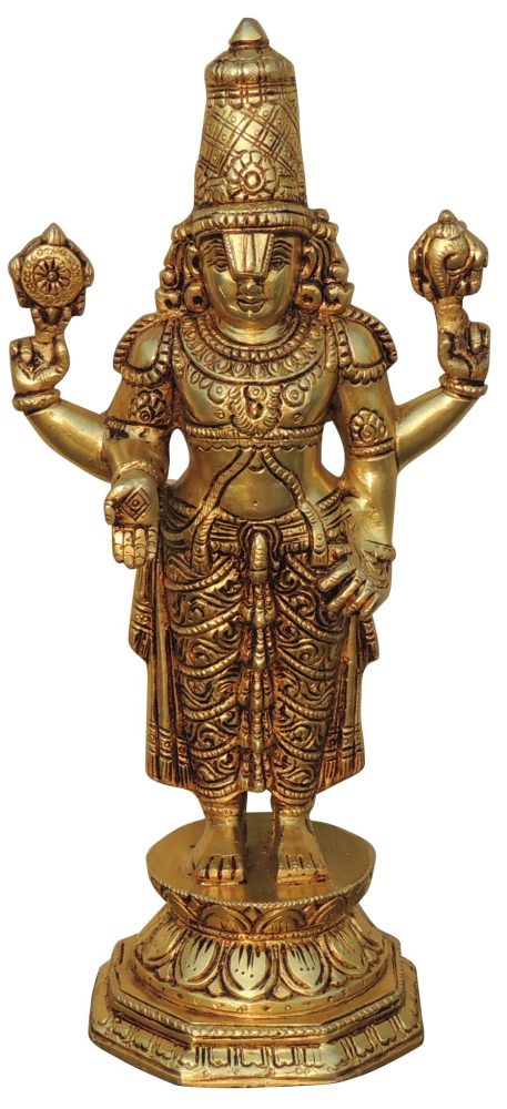 Tirupati Balaji Idol in Brass, Wall Hanging, 11.5 inch, brass, Vedikcraft Moradabad