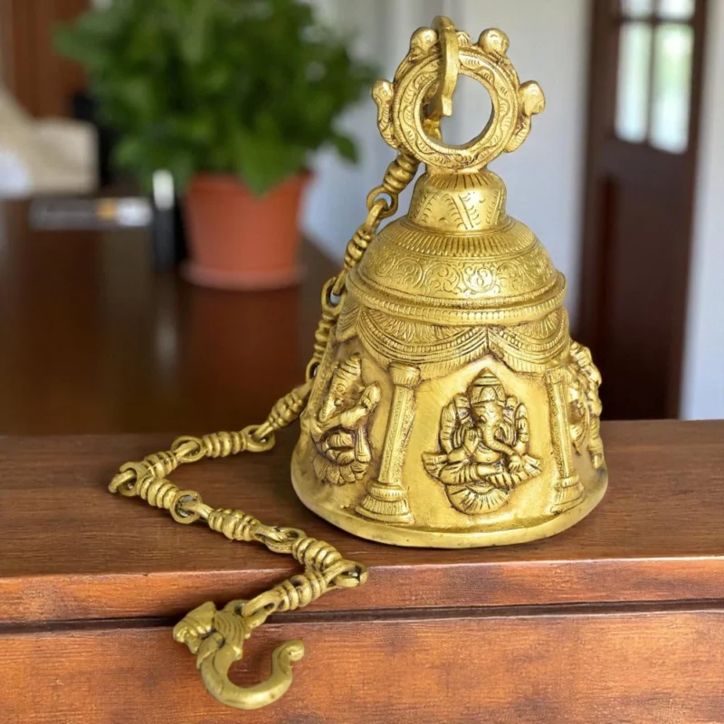 Brass Hanging Temple Bell (Ghanti), 31 inch