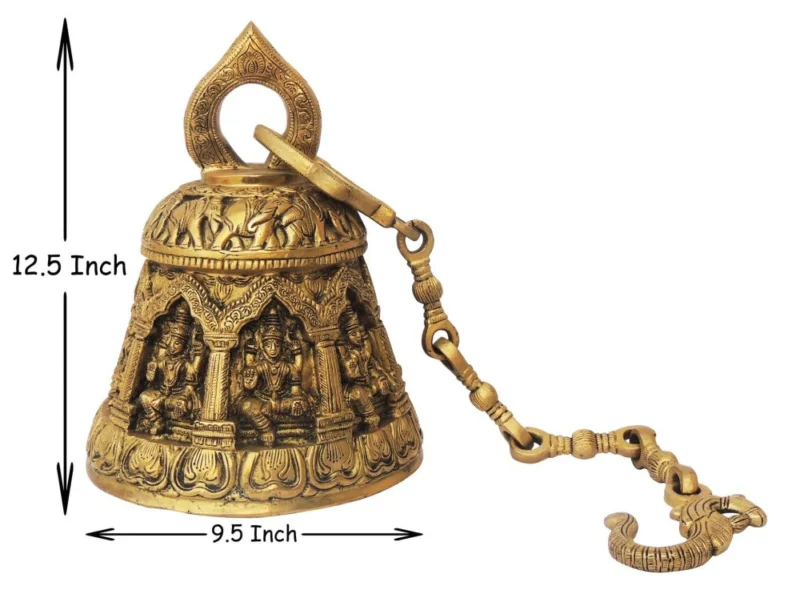 Brass Hanging Temple Bell (Ghanti), 12.5 inch, 15.66 kg