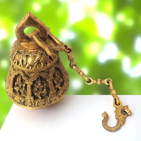 Brass Hanging Temple Bell (Ghanti), 12.5 inch, 15.66 kg, brass, Vedikcraft Moradabad