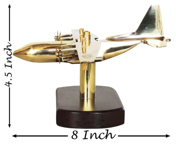 Brass & Wooden Home Aeroplane, 4.5 inch, brass, Vedikcraft Moradabad