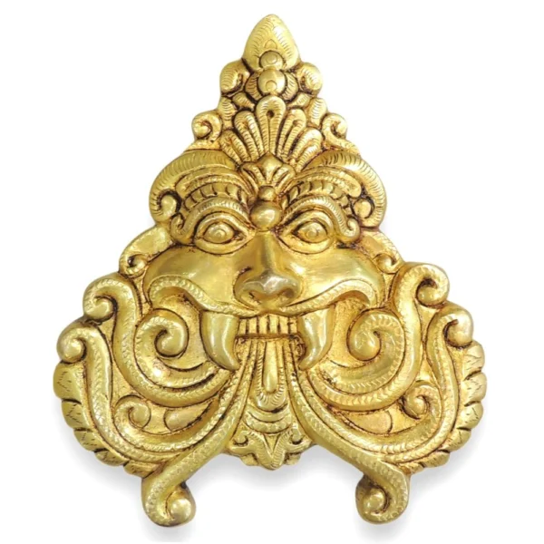 Brass Wall Hanging Decorative (Yali Door Face), 6 inch, brass, Vedikcraft Moradabad