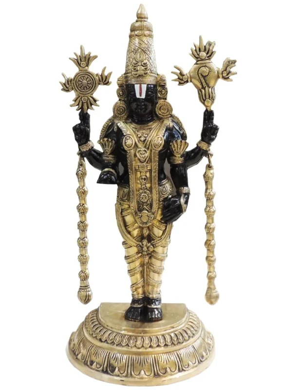 Tirupati Balaji Idol in Brass, 23 inch – for Temple and Entrance