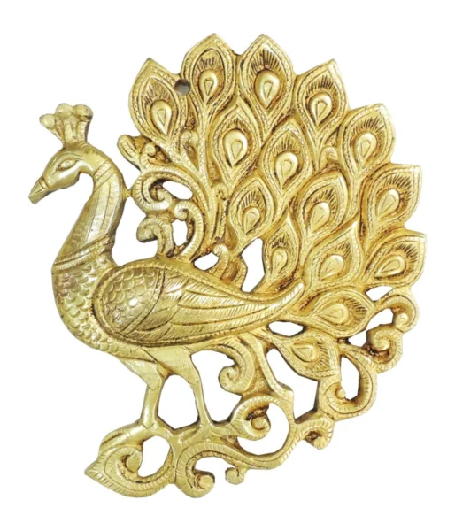 Brass Wall Hanging Peacock, 3 inch, brass, Vedikcraft Moradabad
