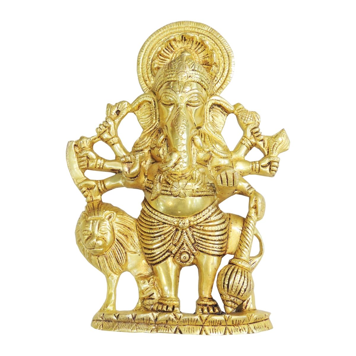 Ganesh Ji Idol in Brass, 9 inch, brass, Vedikcraft Moradabad