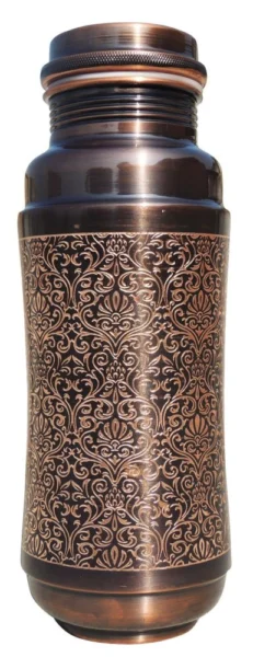 Copper Water Bottle, 10.5 inch, 380 g, Vedikcraft Moradabad
