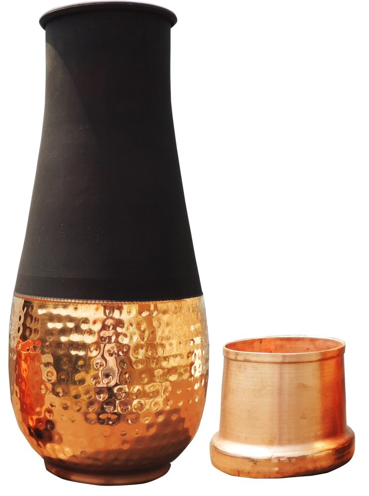 Copper Water Bottle, 11 inch, Vedikcraft Moradabad