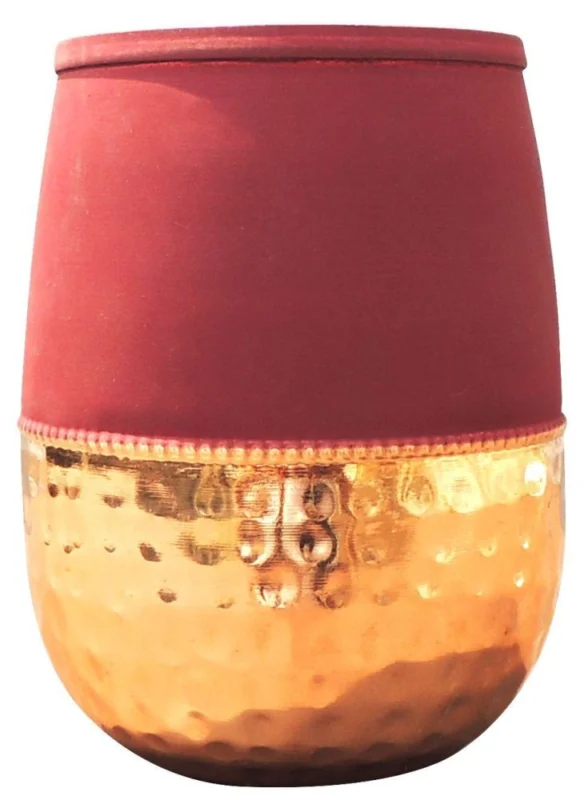 Copper Glass (Gilas) (Damru), 4 inch, Red
