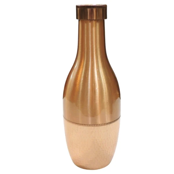 Copper Water Bottle (Dringking), 11 inch, design BC202-B, Vedikcraft Moradabad