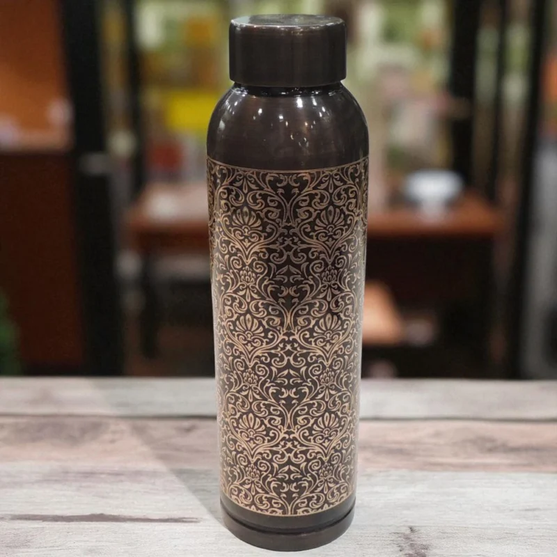 Copper Water Bottle, 900 ml (Capacity), 10.5 inch, design BC202-D