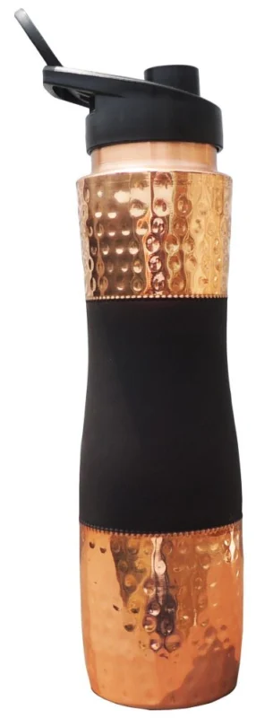 Copper Water Bottle (Silk), 11.5 inch, Black