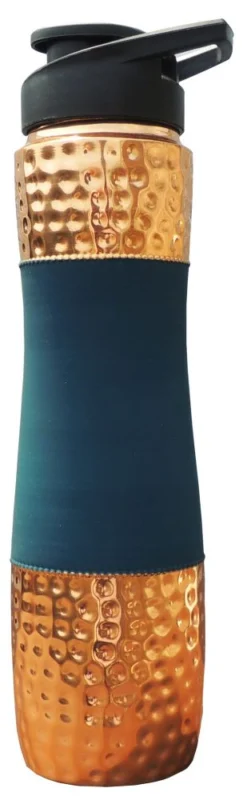 Copper Water Bottle (Silk), 11.5 inch, Blue