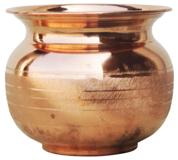 Copper Lota for Pooja, 900 ml, 4 inch, Vedikcraft Moradabad