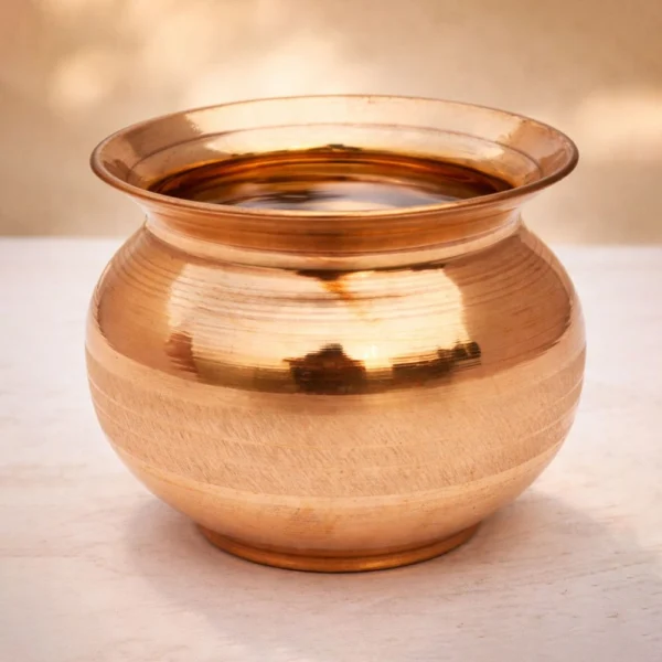Copper Lota for Pooja, 700 ml, 4.5 inch, Vedikcraft Moradabad