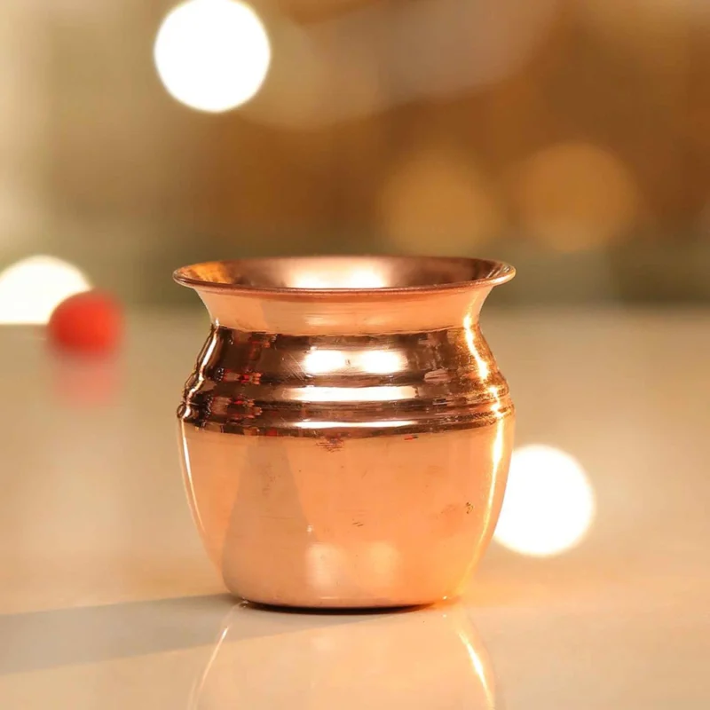 Copper Lota for Pooja, 140 ml, 2.7 inch (No. 3)