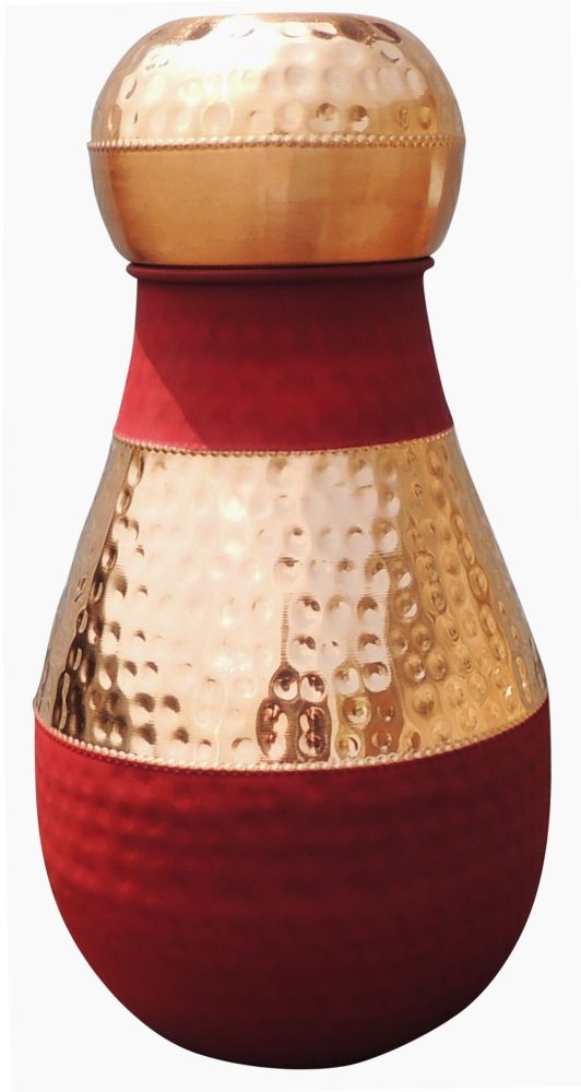 Copper Water Bottle (Silk), 3.5 inch, Vedikcraft Moradabad
