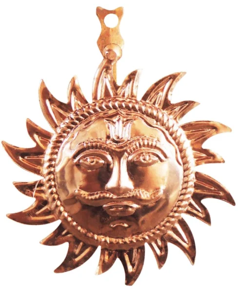 Copper Wall Hanging Sun, 4.5 inch, Vedikcraft Moradabad
