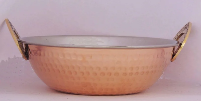 Copper Kadhai, 950 ml, 3.2 inch (No. 4), stainless steel