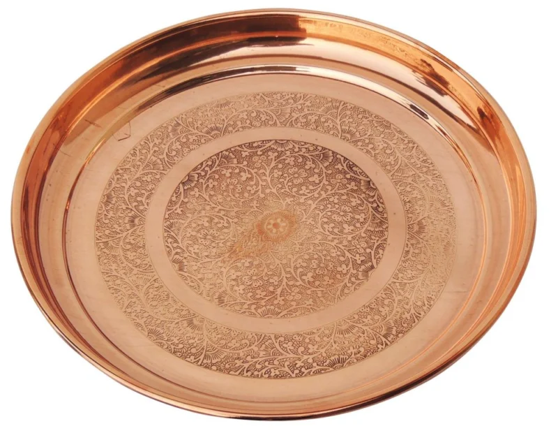 Copper Pooja Thali, 11.5 inch