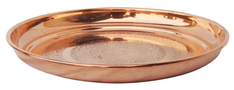 Copper Pooja Thali, 11.5 inch