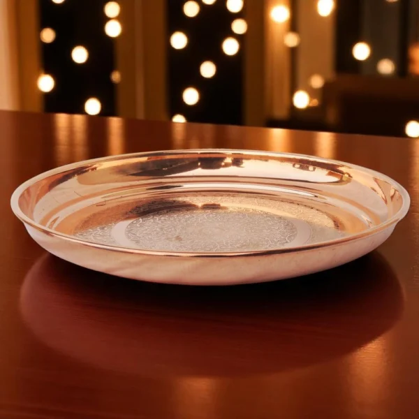 Copper Pooja Thali, 11.5 inch, Vedikcraft Moradabad