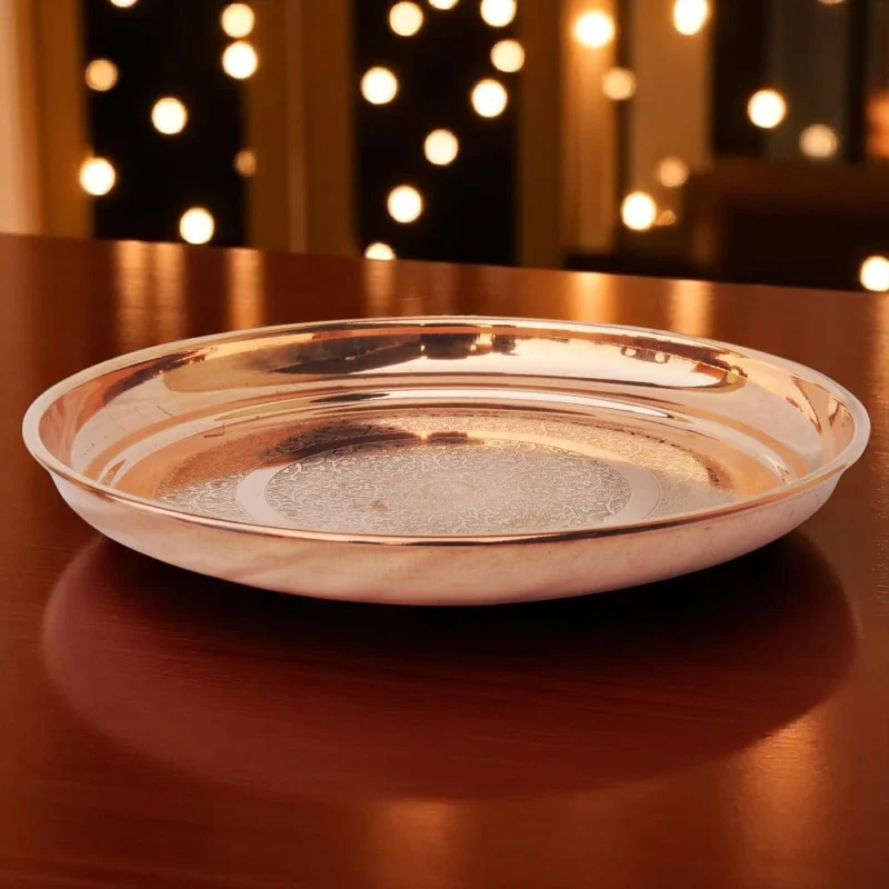 Copper Pooja Thali, 11.5 inch