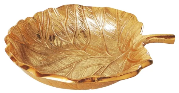 Aluminium Serving Leaf Platter, 10.5 inch, Vedikcraft Moradabad