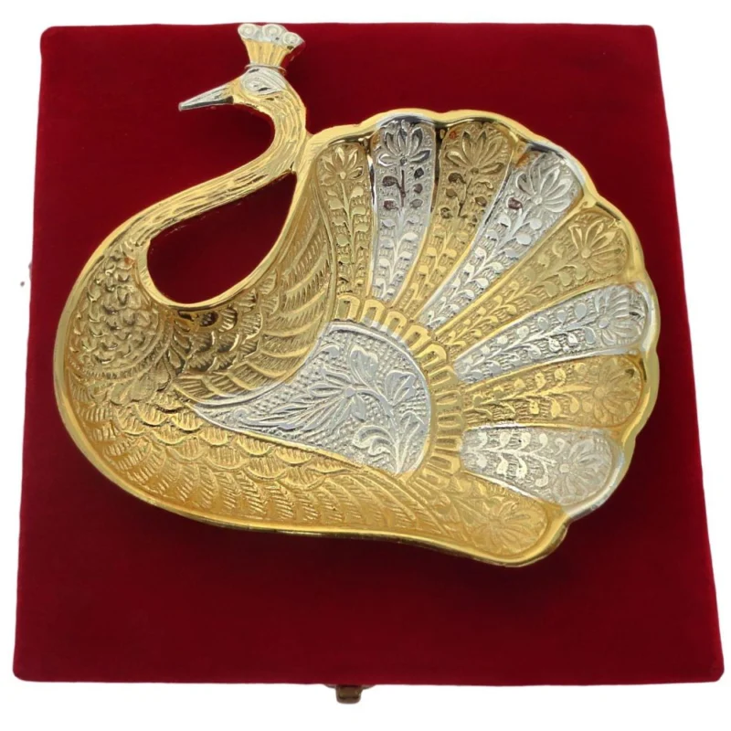 Silver Plated Brass Serving Platter (Tone), 6 inch