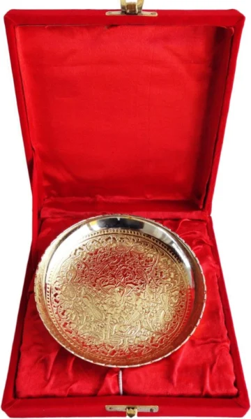 Silver Plated Brass Serving Platter (Pirch More), 5 inch, Vedikcraft Moradabad