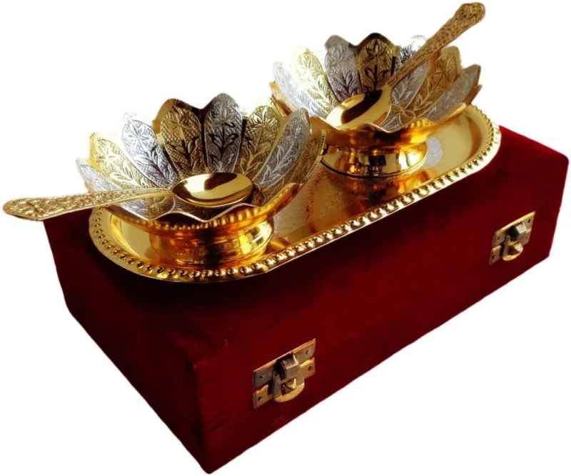 Silver Plated Brass Bowl (Two), 4 inch
