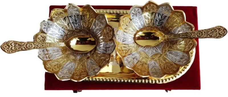 Silver Plated Brass Bowl (Two), 4 inch