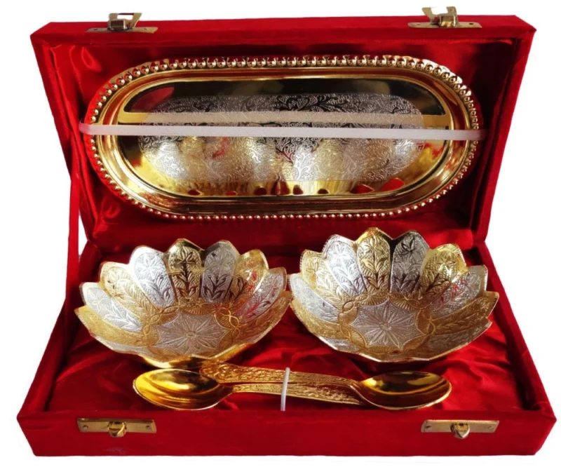 Silver Plated Brass Bowl (Two), 4 inch