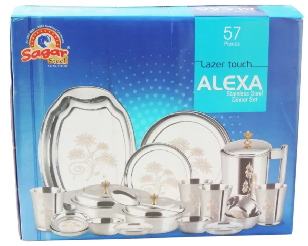 Brass Dinner Set (Thali Set) (Alexa Lazer Touch), brass, Vedikcraft Moradabad