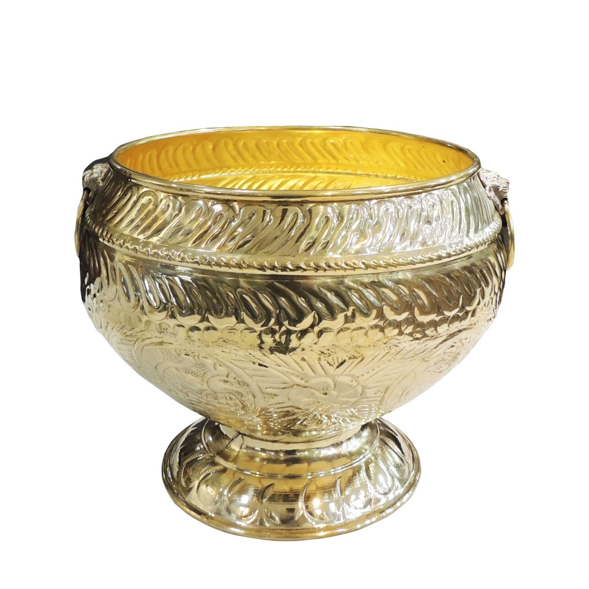 Brass Planter for Home and Garden (Gamla), 10 inch, brass, Vedikcraft Moradabad