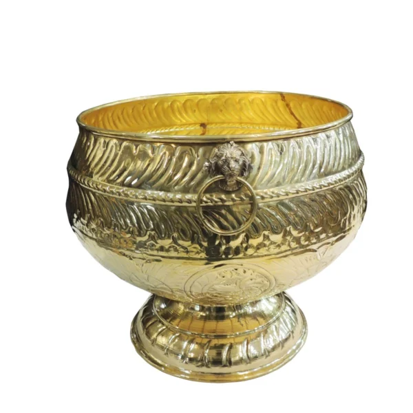 Brass Planter for Home and Garden (Gamla), 12 inch, brass, Vedikcraft Moradabad