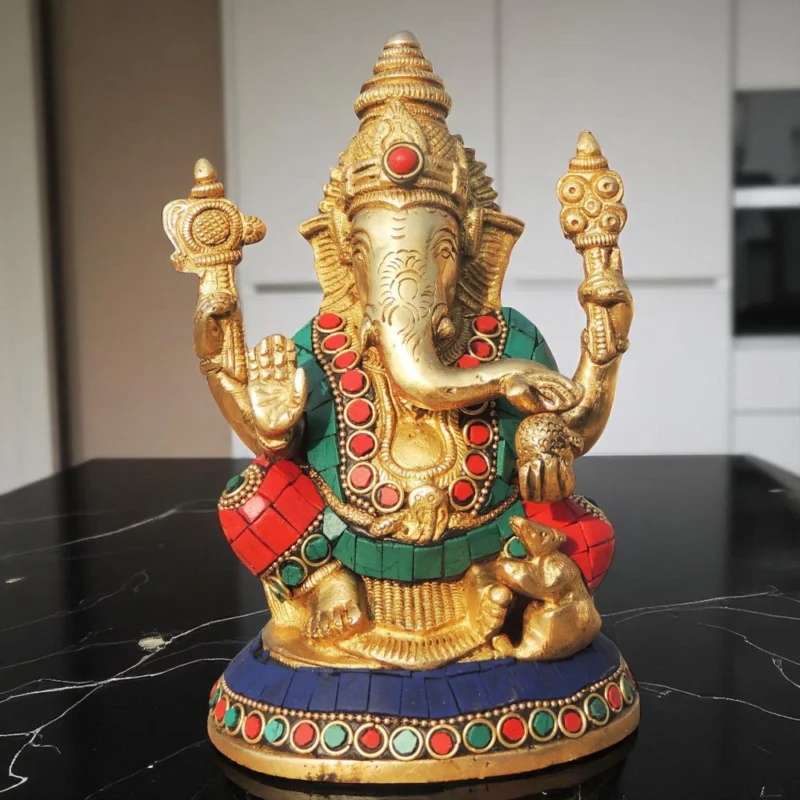 Ganesh Ji Idol in Brass (Ganeshji), 6 inch – for Home Mandir