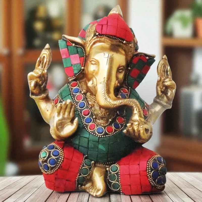 Ganesh Ji Idol in Brass (Ganeshji), 7 inch – for Home Mandir