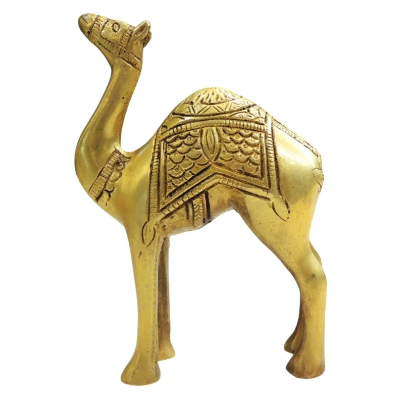 Brass Camel Showpiece, 6.5 inch, 880 g – for Table Décor