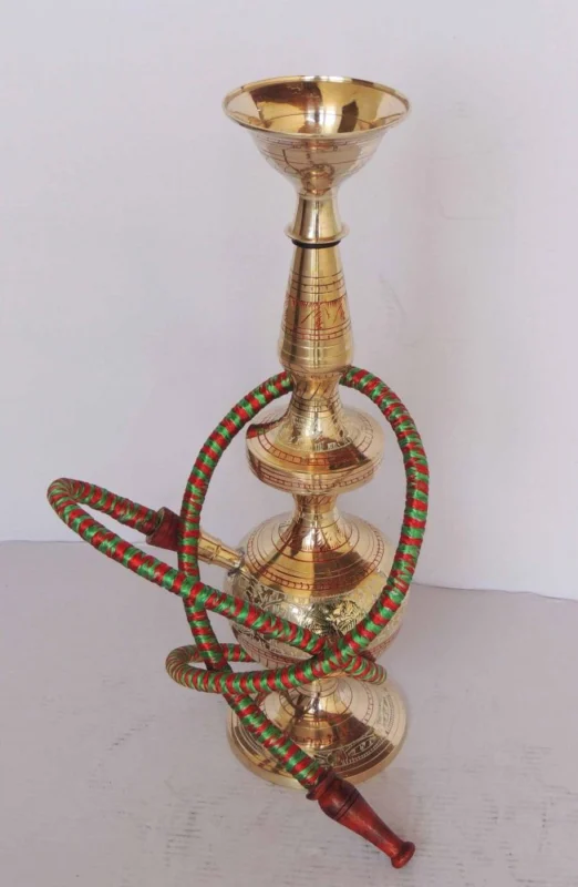 Brass Hukka 1 pipe 14" (F432 A ), 14 inch