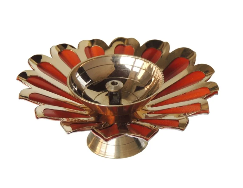 Iron Diya (Deepak), 1.5 inch, Orange