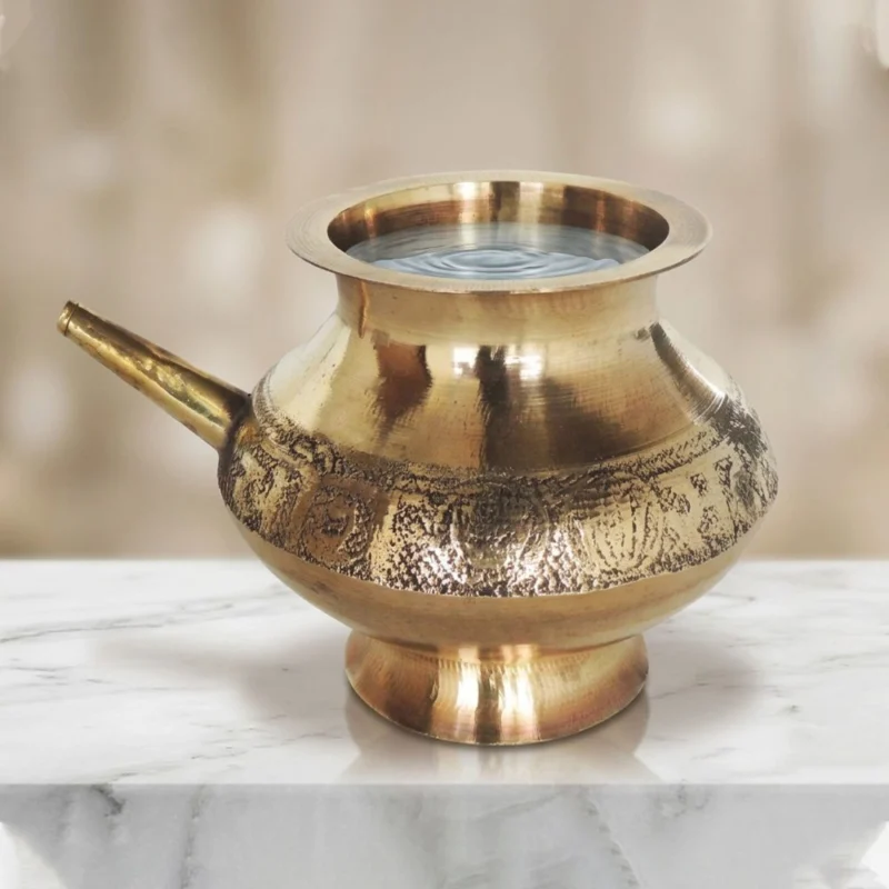 Brass Karwa for Karwa Chauth, 350 ml (Capacity), 3 inch