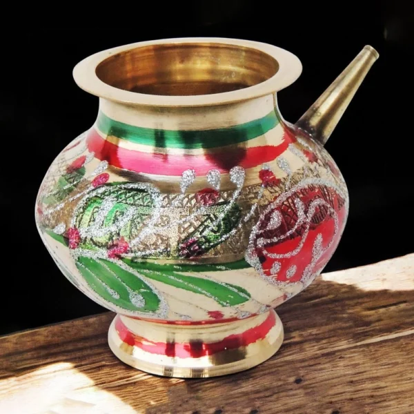 Brass Karwa for Karwa Chauth, 340 ml, 3.7 inch, brass, Vedikcraft Moradabad