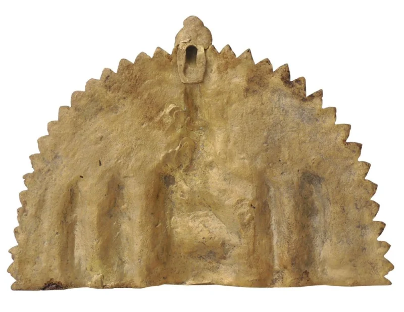 Kali Maa Idol in Aluminium, Wall Hanging (Mahishasur Vardani), 7 inch