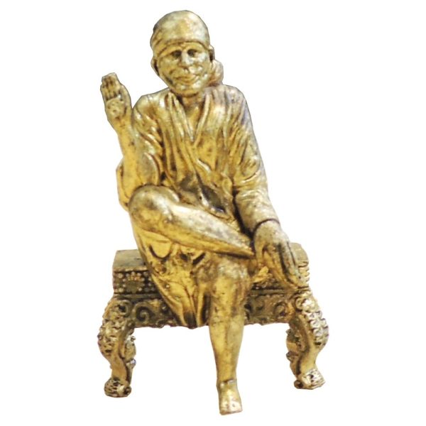 Sai Baba Idol in Brass (Mini), 2.2 inch, brass, Vedikcraft Moradabad
