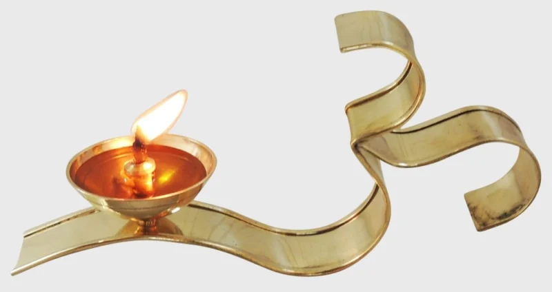 Brass Om Diya (Deepak), 2.5 inch (No. 1)