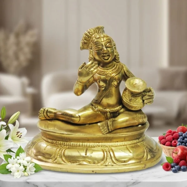 Laddu Gopal Idol in Brass (Makhan Krishna), brass, Vedikcraft Moradabad