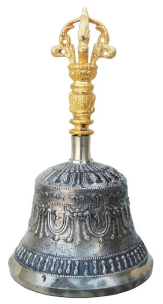 Bronze Hand Bell (Ghanti), 6.5 inch, Vedikcraft Moradabad