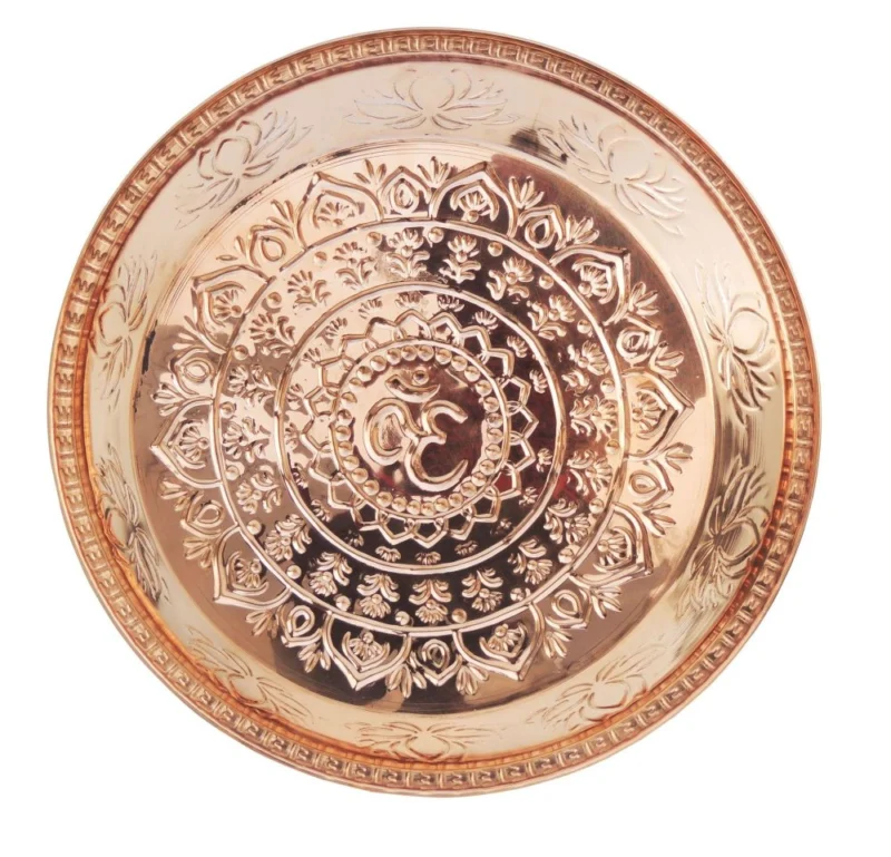 Copper Pooja Thali, 14 inch