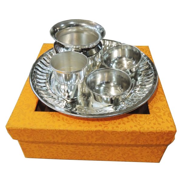 Steel Pooja Thali (Laddu Gopal Bhog), 6.7 inch, Vedikcraft Moradabad